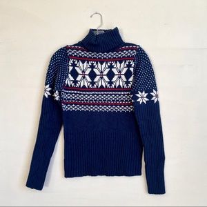 VINTAGE NORDIC SKI ALPINE NAVY TURTLENECK SWEATER